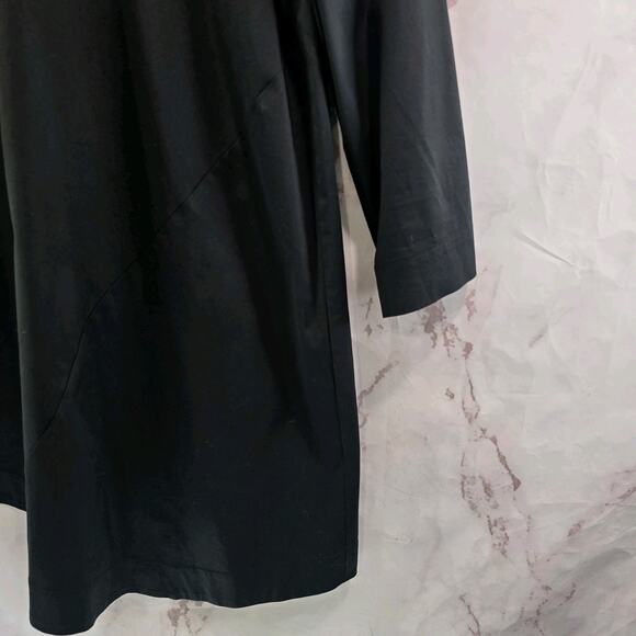 J Jill Shirt Women XS Black Long Sleeve Poplin Assymetric Tunic Button Back - Picture 4 of 11